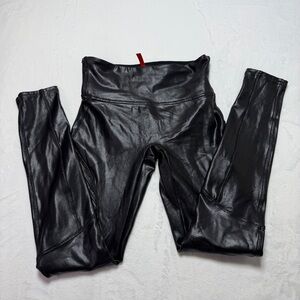 SPANX Moto faux leather Black Leggings